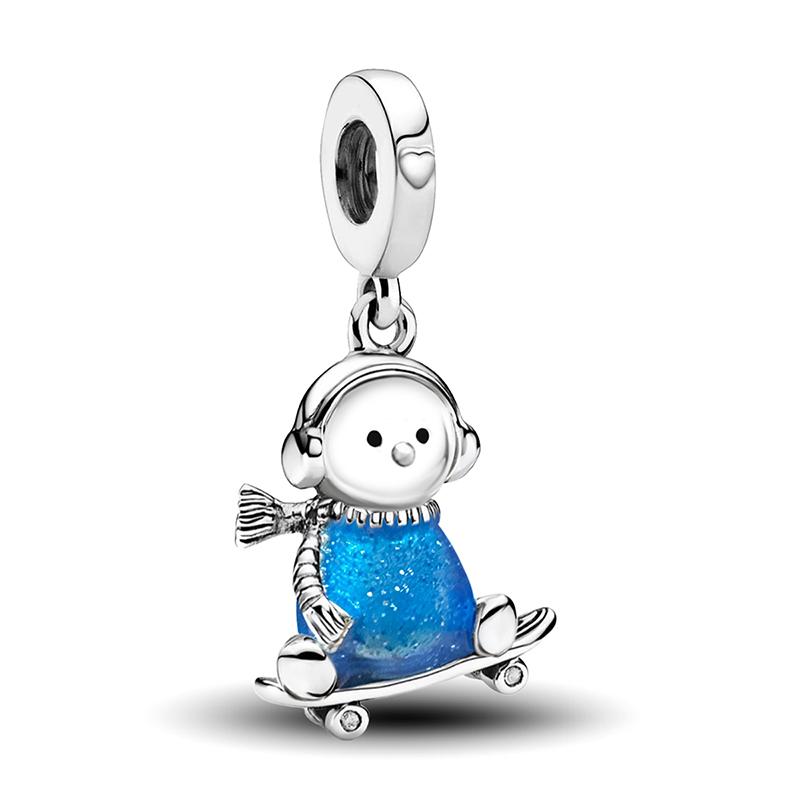 925 Silver Polar Bear Snowflake Hedgehog Winter Charm Bead DIY Bracelet Making High Quality Jewelry Gift