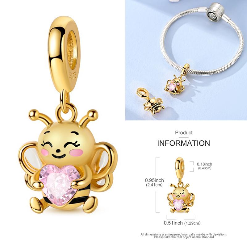 Inlaid Zirconium Sun 925 Silver Travel Balloon Butterfly Love Family Sister Heart Charm Fits Women Jewelry
