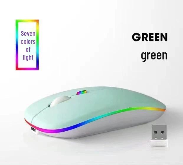 Dual-Mode Ultra-Thin Rechargeable Bluetooth Silent Mouse with Luminous Feature for Office and Tablet Use