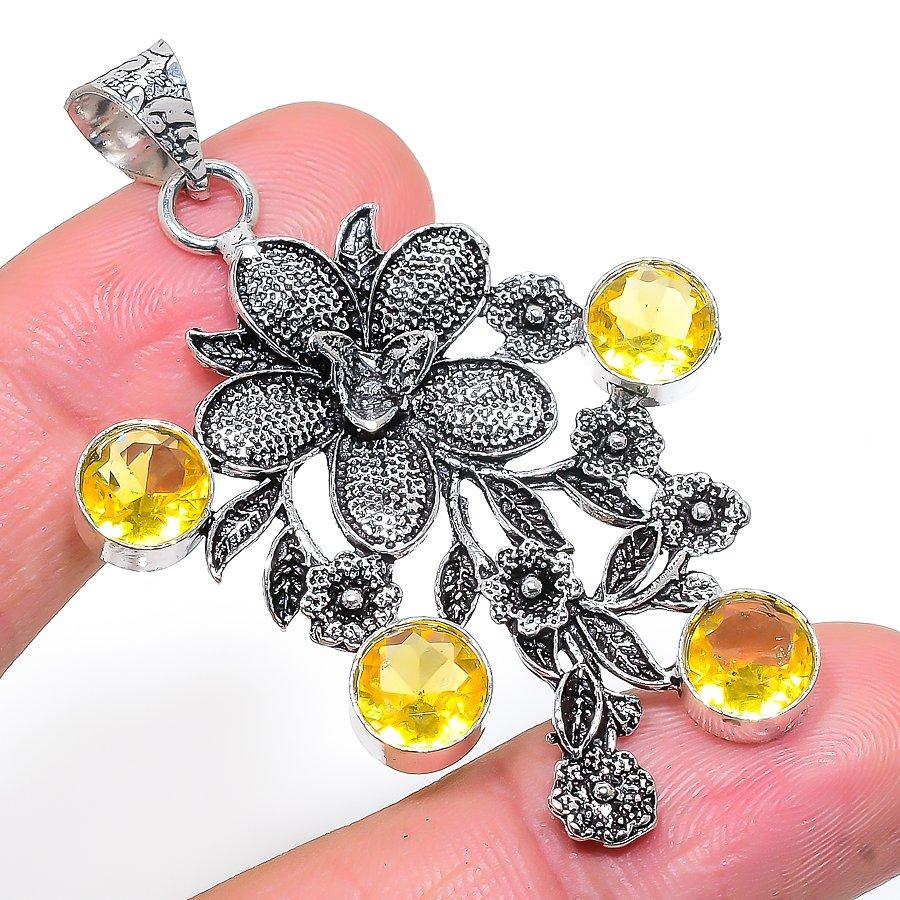 

Citrine Gemstone Handmade Ethnic Jewelry Pendant 2.36 SR-10762