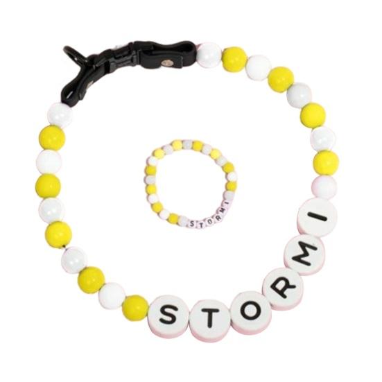 

Набор из 2 шт./компл. Мужской Женский Браслет Ожерелье Набор Разноцветные Бусины Принт Английскими Буквами Регулируемые Застежки Набор Ожерелий для Питомцев 1 Set