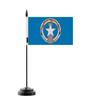 Drapeau De Table - Îles Mariannes Du Nord - 14 X 21 Cm - Polyester - Mât En Plastique - Impression Recto/Verso
