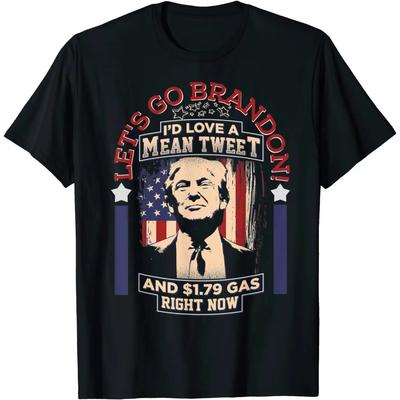Pojďme Brandone Zlé tweety Plyn Americký Trump Tričko. Pánské tričko z prémiové bavlny s krátkým rukávem a výstřihem do O Nové S-3XL