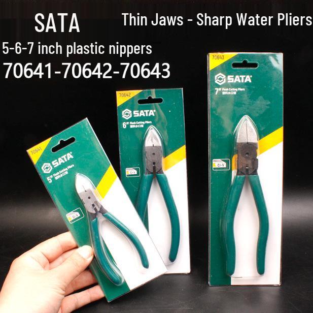 SATA Genuine 5   Thin Jaw Plastic Side Cutters for Electronics - Model 70641-70643 5-inch 70641