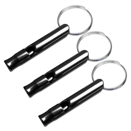 

3Pcs Emergency Whistles Multifunction Super Loud Shrill Sound with Keychain Anodic Treatment Signaling Portable Outdoor Survival Whistles Keyrings чёрный