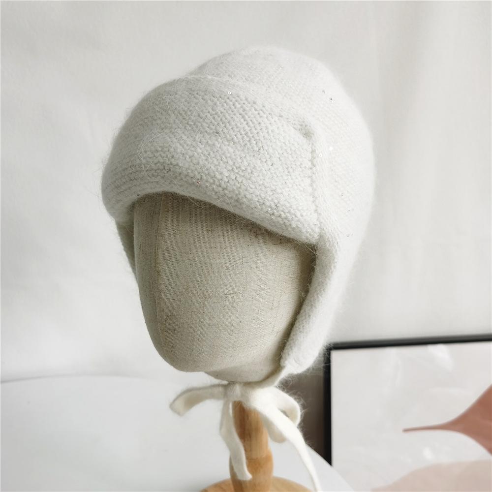 Women Hat Winter Angora Knit Earflap Warm Autumn Outdoor Skiing Accessory For Teenagers
