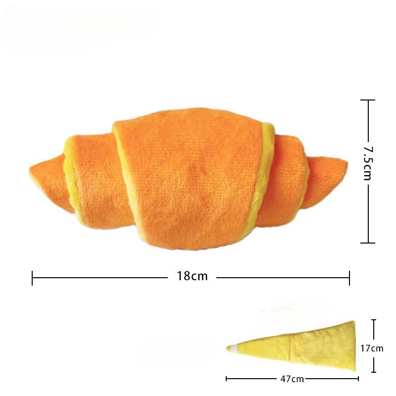 47cm Plush Croissant Toy, Interactive Rustling Pet Toy, Durable Soft Roll-Up Unfold Dog Toy, for Dogs, Happy And Smart Pet Game