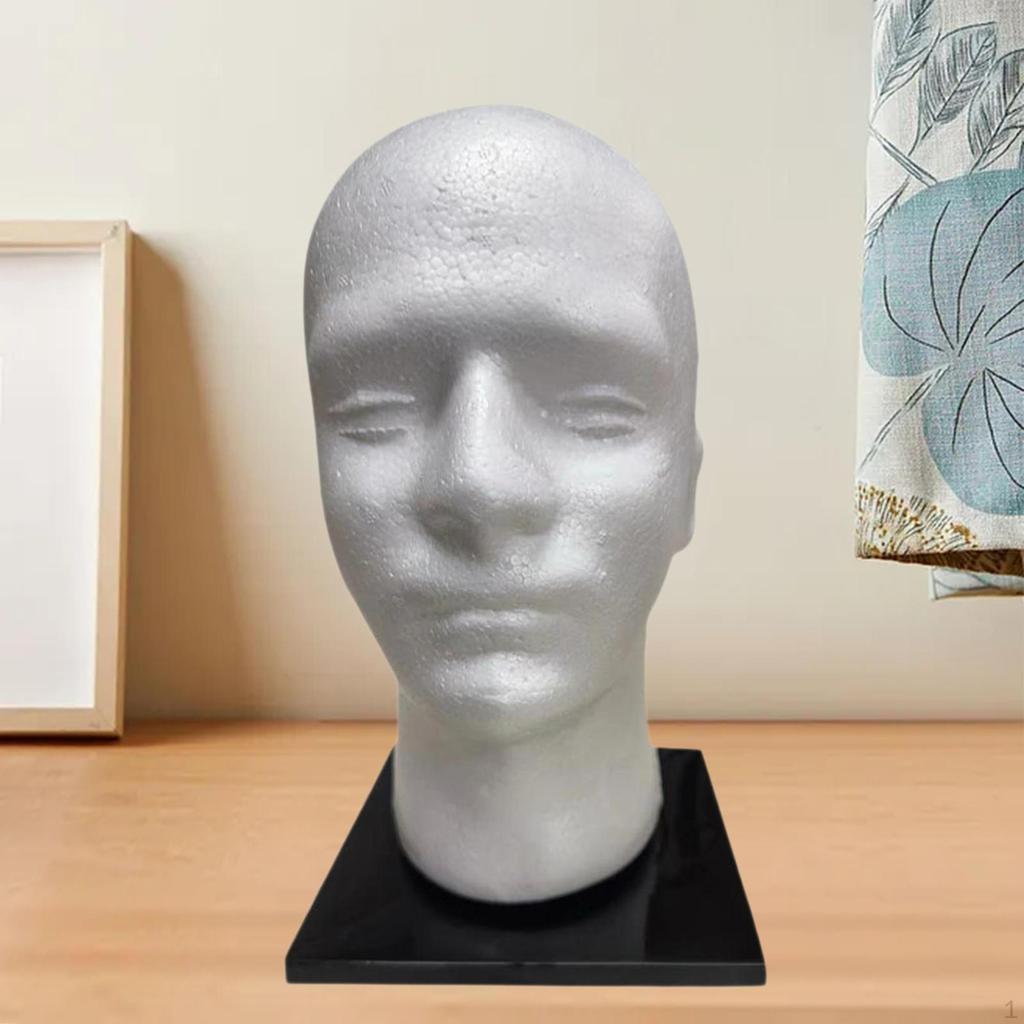 Display Head for Hairpieces, Glasses And Hats Holder, Lightweight Mannequin Stand Barbershop