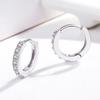 Korean Style S925 Sterling Silver Circle Earrings with Zircon Inlay – Women's Simple Studs