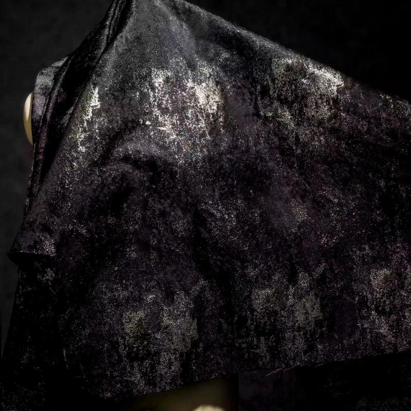 Jacquard Black Gilt Double Gradient Cloth/Retro Reflective Texture Chinese Style Cheongsam Clothing Designer Fabric
