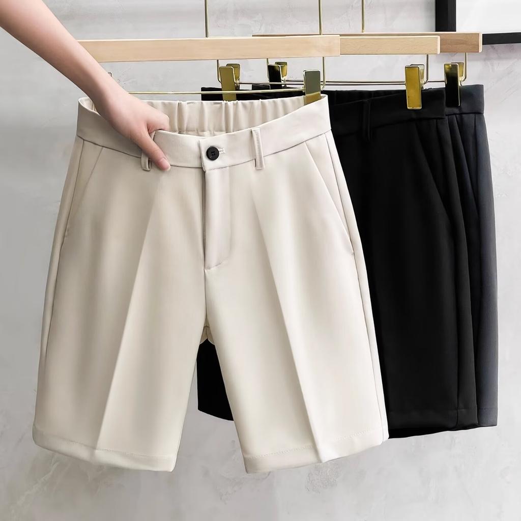 Premium drape elastic five-point pants men's summer new ice silk loose trousers thin casual straight shorts