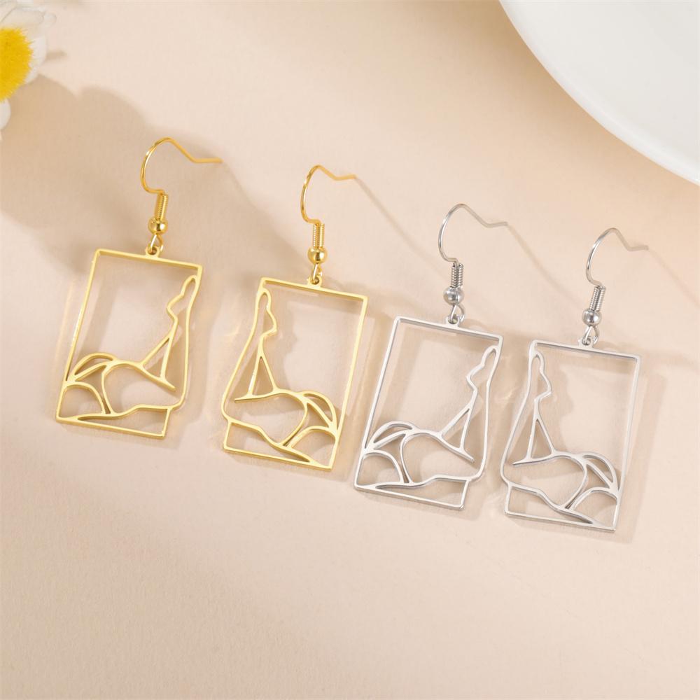 My Shape Charming Beauty Earrings for Women Girls Stainless Steel Fascinating Shapely Beauty Drop Earrings Fashion Jewelry Gift