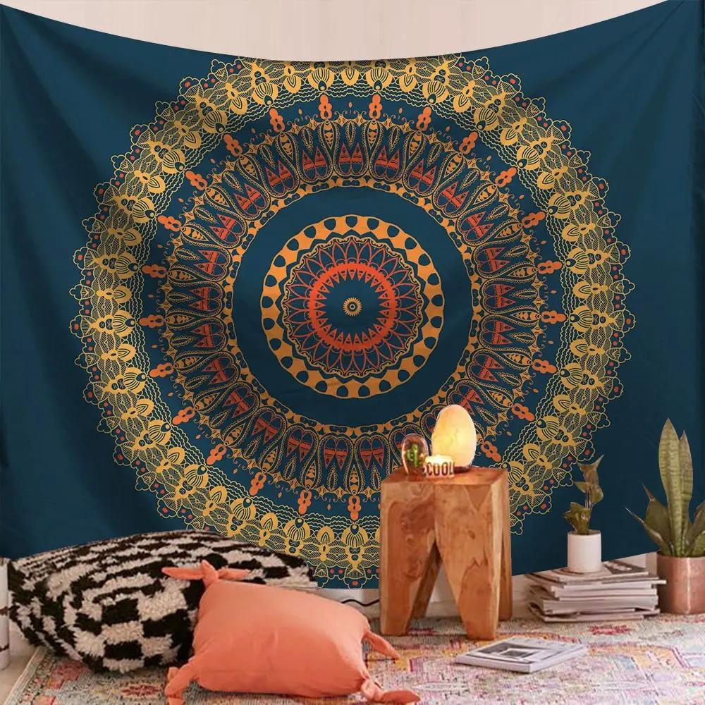 VIKAMA Vintage Ethnic Style Tapestry Elegant Printing Bohemian Style Bedroom And Living Room Decorative Tapestry