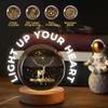 3D Engraved Deer Crystal Globe Lamp | USB LED Night Light with Wooden Base | Creative 6 cm Crystal Ball Table Lamp for Bedroom, Home, (Warm White)