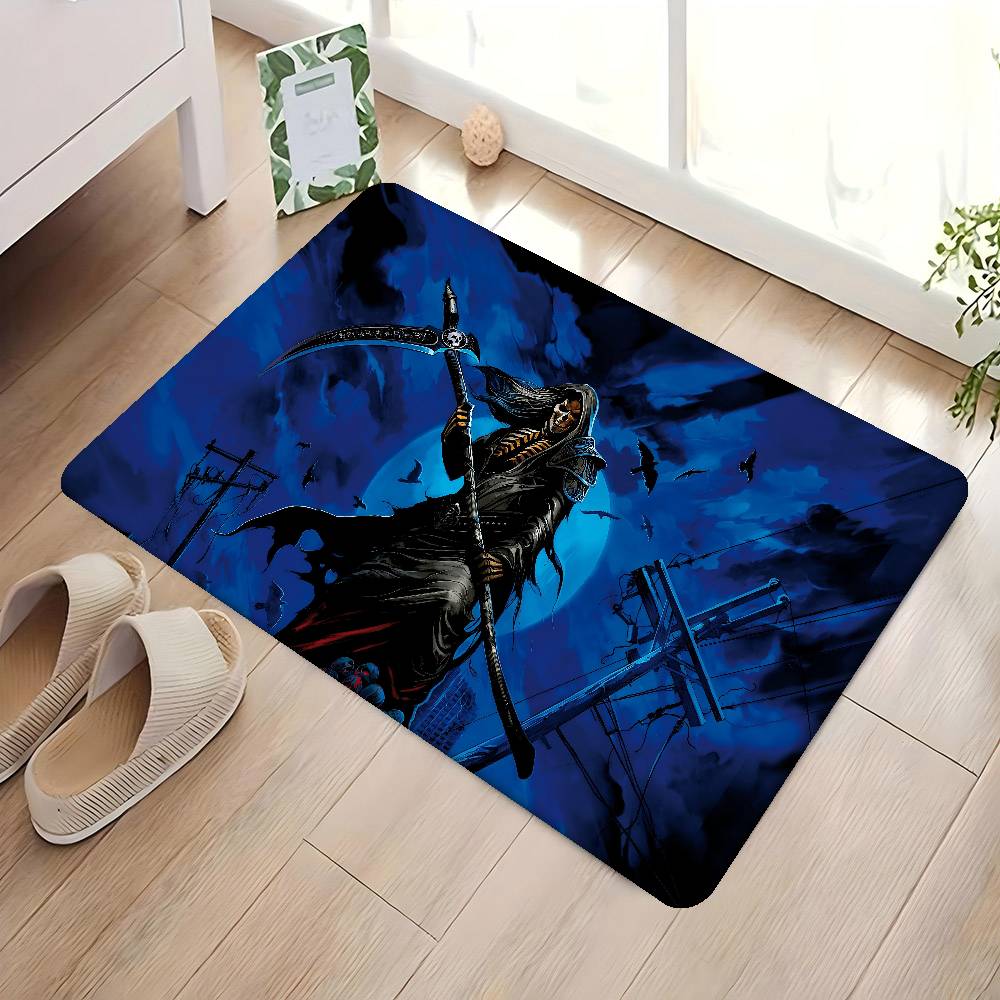 D-Dark Grim Reaper Anime Entrance Door Mat Nordic Style Home Doormat Bathroom-Toilet Mats Bedroom Hotel Decor Mat