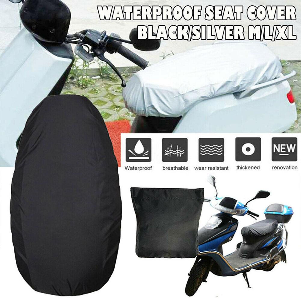 Motorcycle Rain Seat Cover Universal Flexible Waterproof 210D Sun Accessories Black UV Motorcycle Saddle Cover Sown Dust Pr Z6Z3
