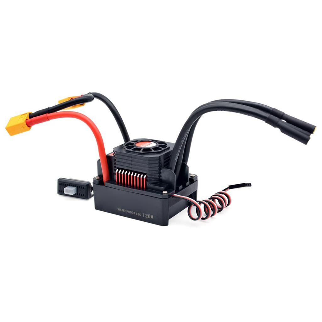 120A ESC with BEC XT60 Plug 3 6S Lipo Waterproof Brushless ESC for 1 8 RC Car Off road Crawler Car Electronic Speed