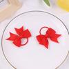 10Pcs  Color Grosgrain Ribbon Bows Elastic Hairties Hair Bands Girls Spring Head Rope Hair Accessories
