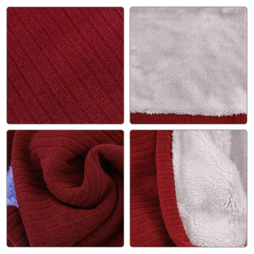 Double-Layer Windproof Thick Neck Warmer Circle Loop Scarves Fleece Lined Scarf Winter Neck Gaiter