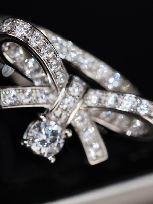 New 2023 Hot Brand Anniversary Gift Jewelry Bowknot Rings Cz Zircon Rings Wedding Jewelry Engagement Bowknot Ring Luxury Jewelry