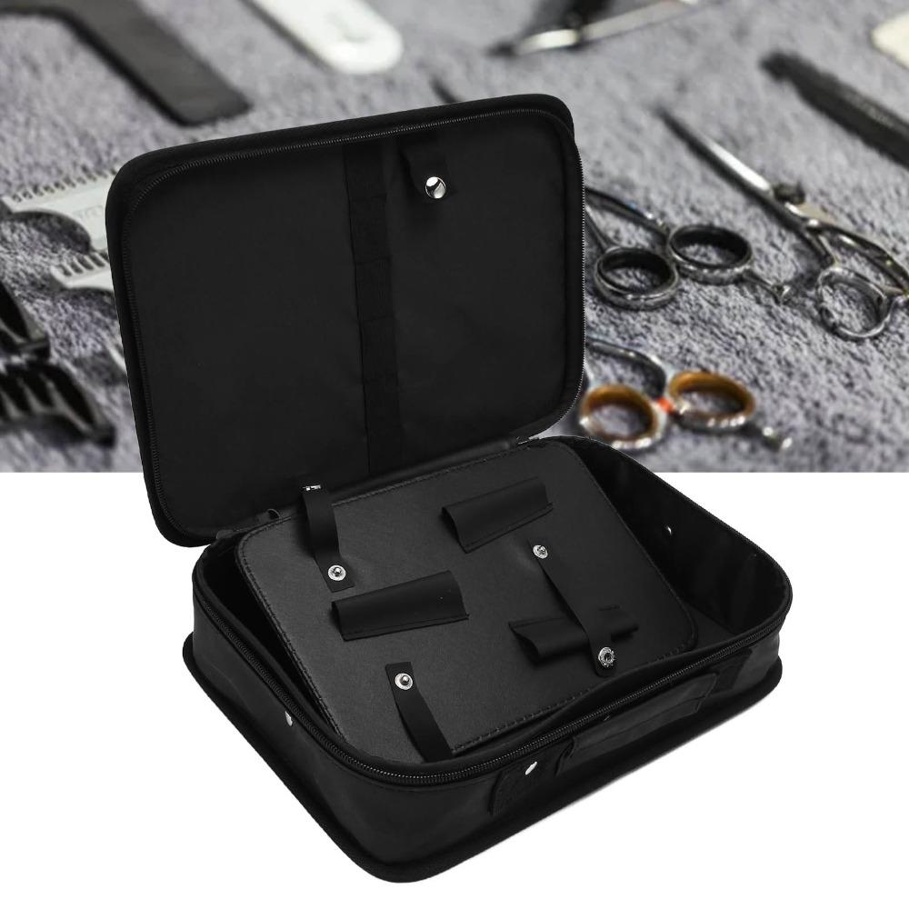 PU Hairdresser Carrying Case Organized Compartments Hair Cutting Grooming Kit Travel Use