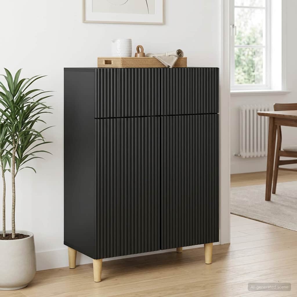 Sideboard Black 66 x 34.5 x 90 cm Particleboard