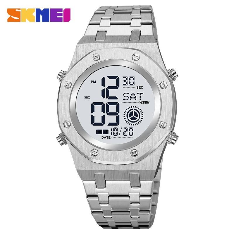 

Moment Beauty 2024 Новые мужские спортивные часы Многофункциональные водонепроницаемые электронные часы из нержавеющей стали со светодиодами