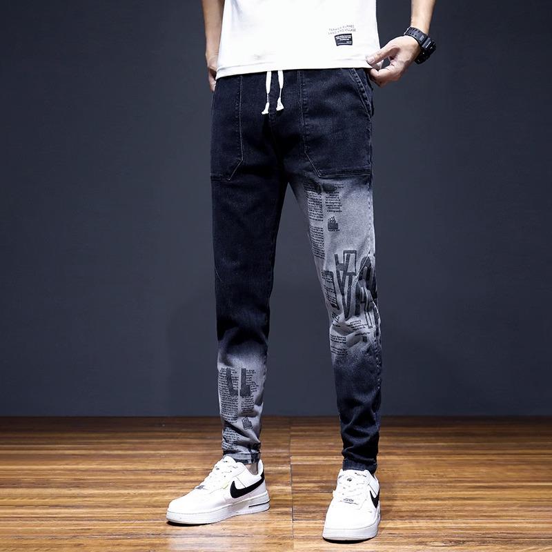 

Men s Black Slim-Fit Korean Style Harem Jeans - Summer/Spring/Fall Trend M