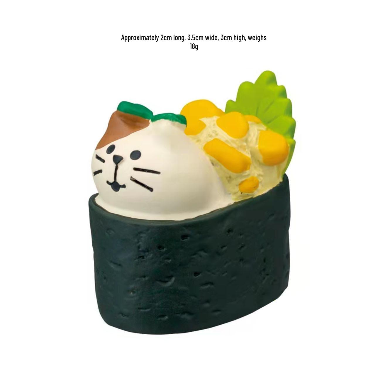 

ZAKKA Japanese Cat Sushi Edible Bread Toy Resin Ornament Decor