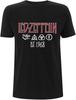 Led Zeppelin Simboli Fondato nel '68 Maglietta in Cotone Nera a Maniche Corte Taglia S-5XL