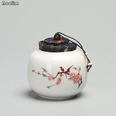 Recipiente de cerámica para té, Mini lata sellada portátil de viaje, tanques de almacenamiento de alimentos para cocina, tarros de dulces de porcelana