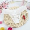 Sheer Women Lace Flower Briefs Mid Waist Floral Underpants Fashion Lace Thong Panties  Underwear