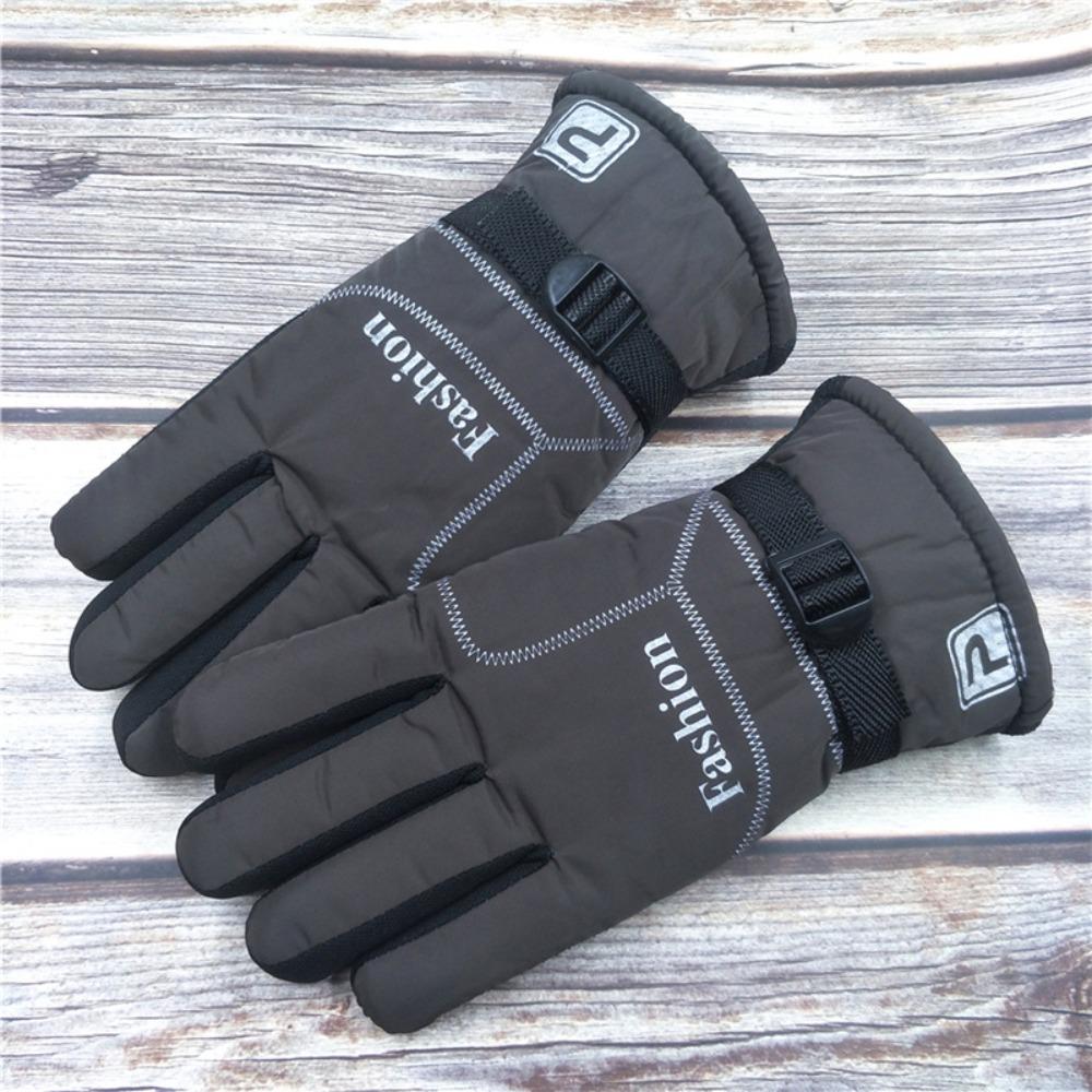 

Wide enlarged and thickened mens gloves large cotton warm non-slip and warm large version winter velvet riding motorcycle cold protection коричневий