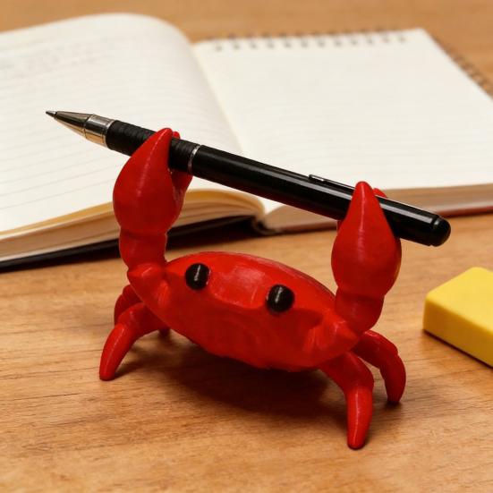 Krabba Pennställ Söt 3D Skrivbordsorganisatör för Pennor Blyertspennor Glasögon Dekorativ Gåva för Barn Vuxna Skolkontorsmaterial