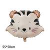 6ks Roztomilý fóliový balónek se safari zvířátky - Lev Tygr Žirafa pro dekoraci na narozeniny Wild One a Baby Shower Dekorace na Jungle párty