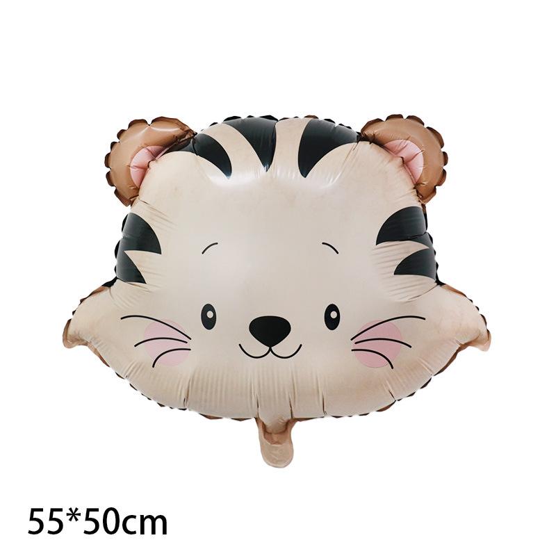 6ks Roztomilý fóliový balónek se safari zvířátky - Lev Tygr Žirafa pro dekoraci na narozeniny Wild One a Baby Shower Dekorace na Jungle párty