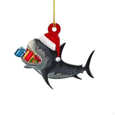 Christmas Hanging Decorations Cute Shark Pendant Xmas Party Favors Ornament for De