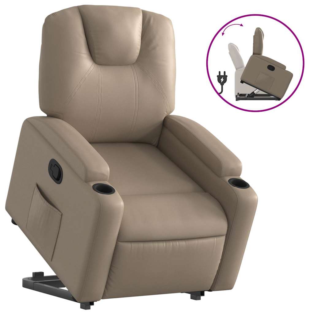 Recliner Chair with Rising Function Cappuccino Brown Faux Leather