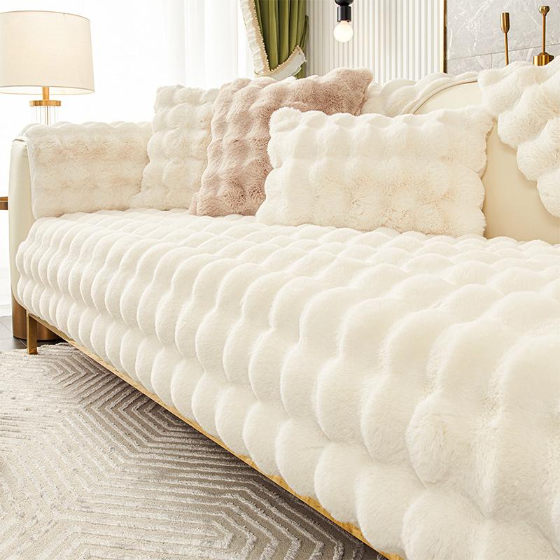 

Sofa Cushion Winter Plush Thickened Warm Non-Slip Seat Cushion New Fluffy Sofa Cover Cover Cloth Towel 70*70cm