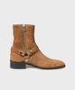 Firenze Atelier Slim Toe Velcro Line Suede Zip-Up Boots 3344-Qs [Mid Brown]