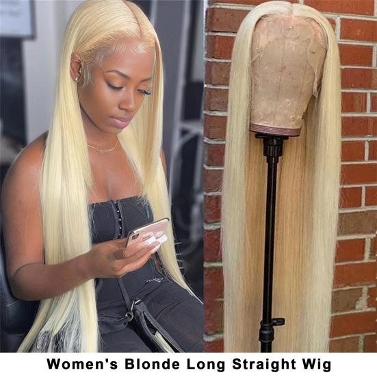 

Женский длинный прямой светлый парик, средняя часть, натуральные термостойкие высокотемпературные волокна, женские кружевные передние синтетические волосы жёлтый