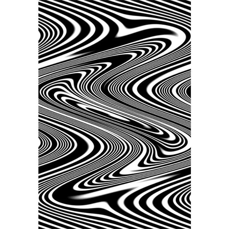 Stampe Poster con Illusioni Ottiche Astratte Per Soggiorno Decorazioni per la Casa Bianco e Nero Trippy Psichedelico Pittura su Tela Arte da Parete