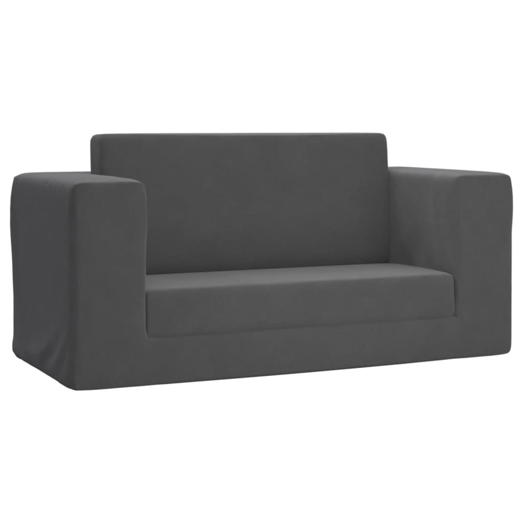 Children S Sofa Bed 2 Seater Anthracite Soft Plush