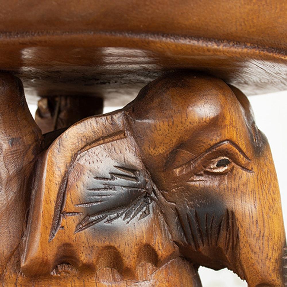 Solid Wood Fruit Tray Southeast Asia Hand-Carved Elephant Top Plate Creative Home Decoration Coffee Table Fruit Bowl