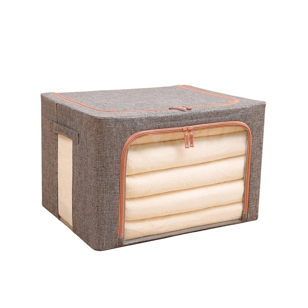 Large Capacity Clothing Sorting Box Clear Window Clothes Blanket Organizer Wardrobe Storage