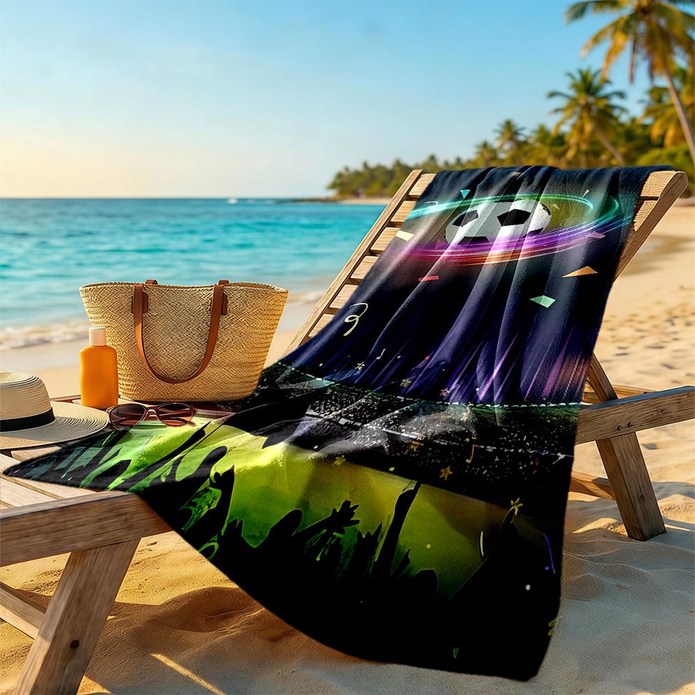 Soccer Beach Towel Quick-Dry Soft Microfiber Comfortable Lightweight Suitable for Swimming, Gym, Camping, Yoga Vacation
