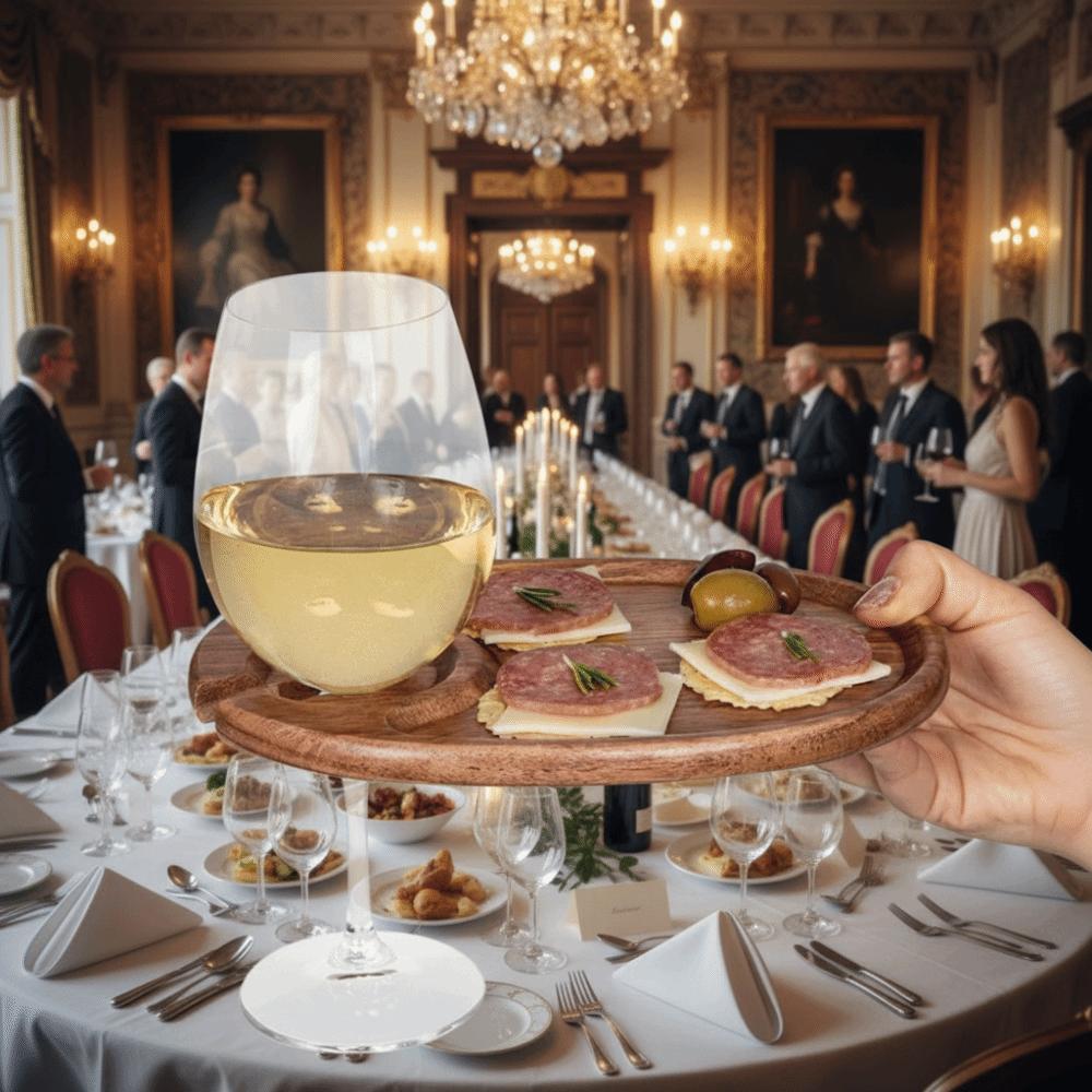 Smooth Surface Goblet Charcuterie Board Wooden Tall Glass Holder Serving Trays  Cheese