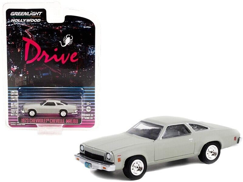 Greenlight Scale Chevrolet Chevelle Malibu 1973 Gray Diecast Model Car 1/64 "Drive" [Used]