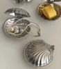 Luxurious French Retro 304 Stainless Steel Food Dish Plate Shell Box Jewelry Peal Storage Bag