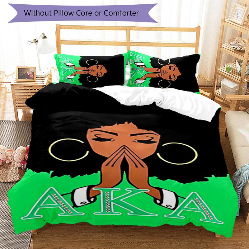 3pcs AKA Logo2 Pattern Bedding Set Duvet Cover Set Includes Duvet Cover &pillowcases, Perfect All Season Bedroom Decoration & Gift